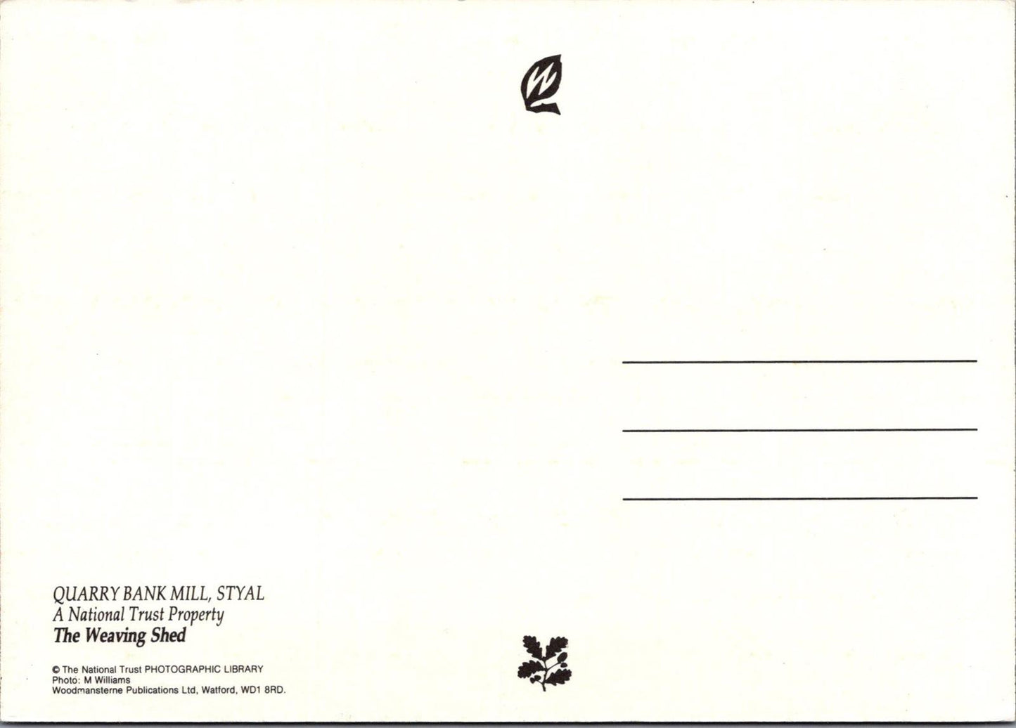 Industrial Postcard - Quarry Bank Mill, Styal, The Weaving Shed RR23279