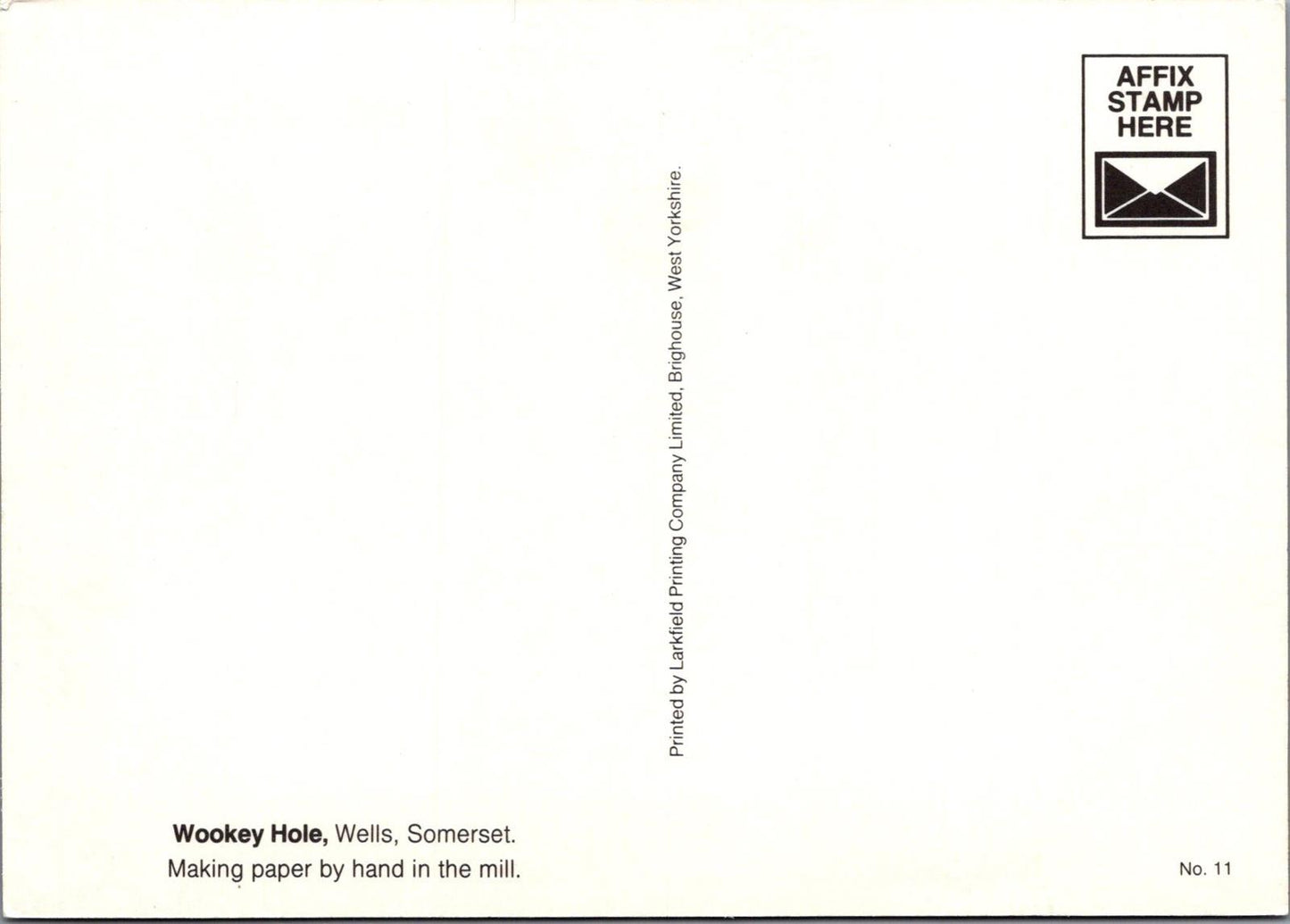 Somerset Postcard - Making Paper By Hand in The Mill, Wookey Hole, Wells RR23288