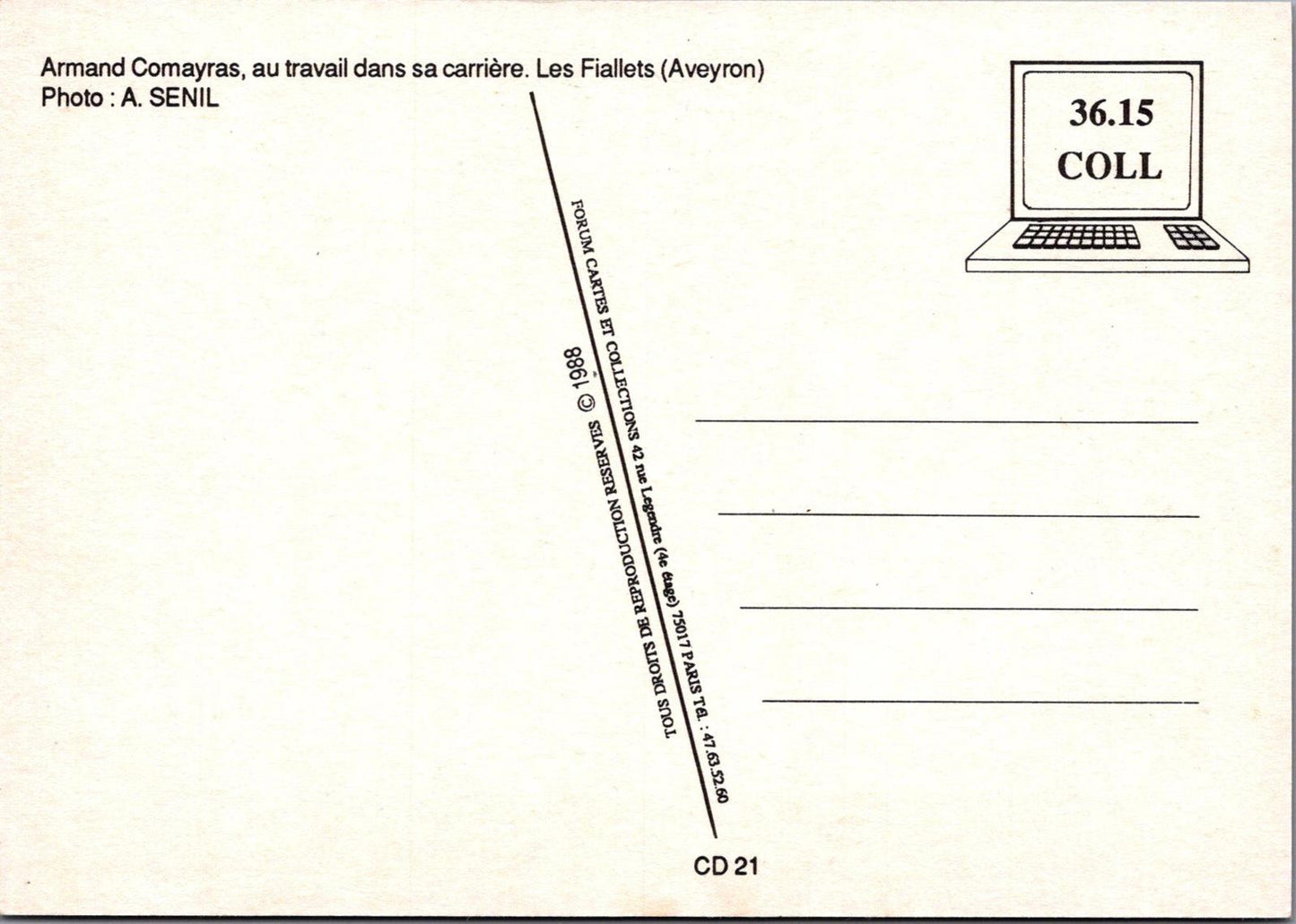 France Postcard - Armand Comayras, Carrier, Les Fiallets, Aveyron RR23291