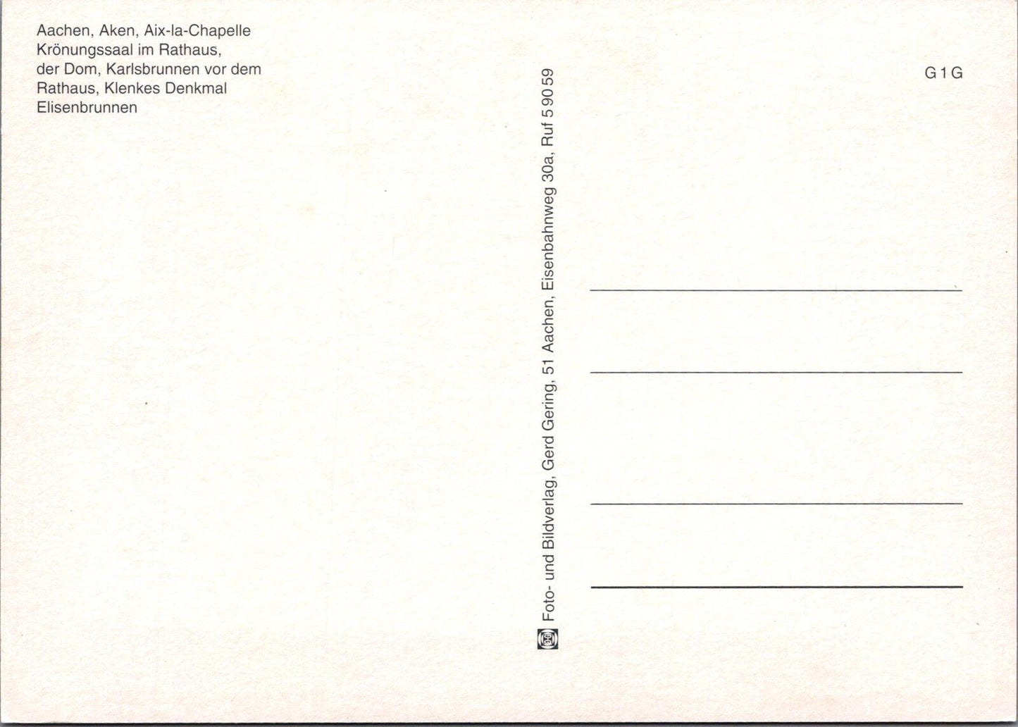 Germany Postcard: Bad Aachen Multi-View Cathedral City Hall XT2250