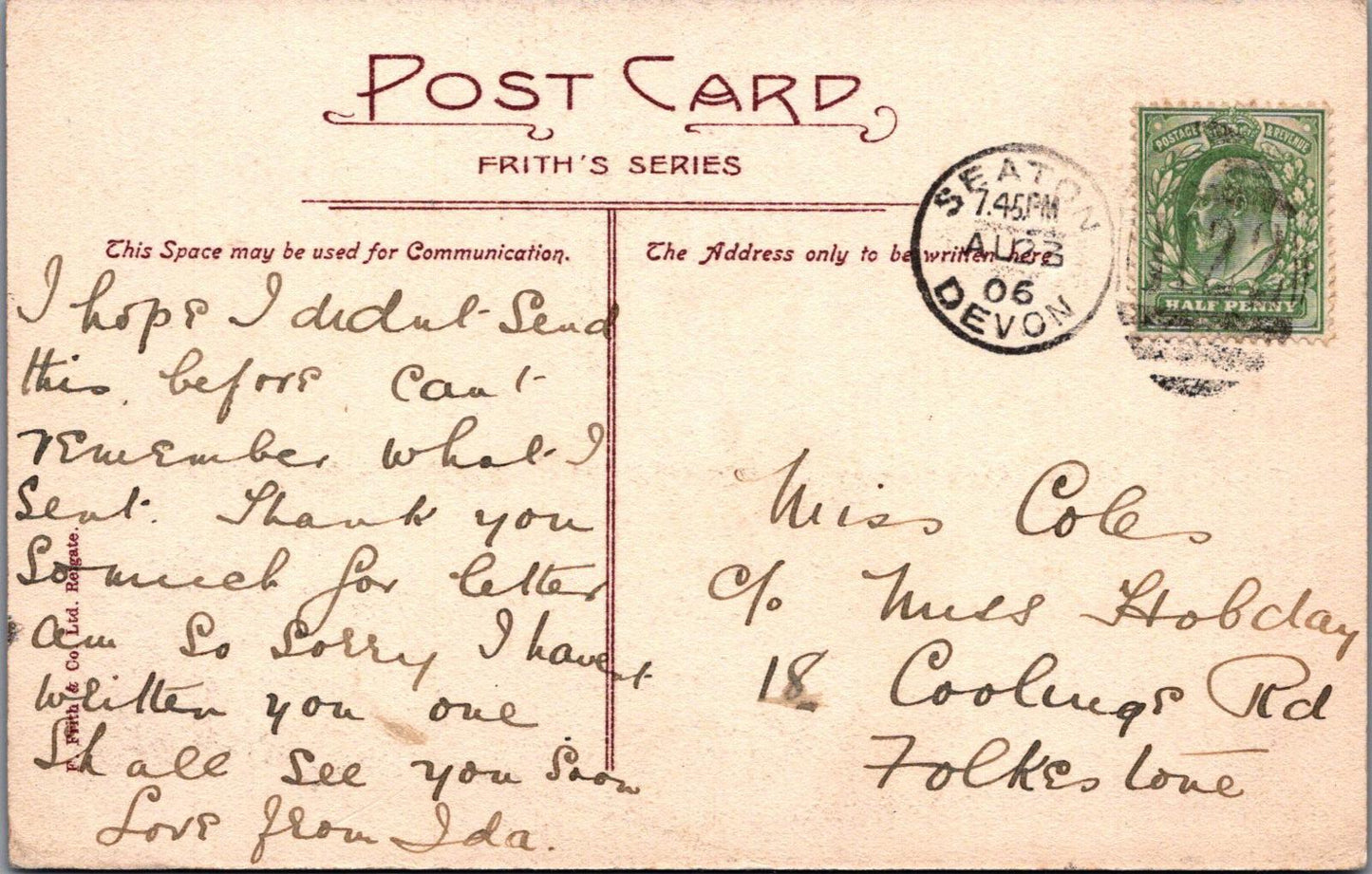 Devon Postcard - Honiton Lace Maker & Lace XT459