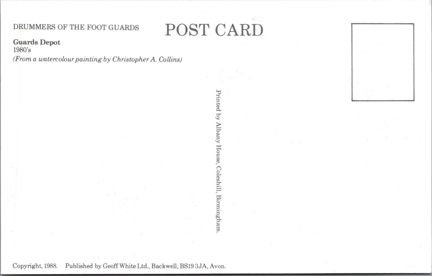 Military Postcard - Drummers of The Foot Guards, Guards Depot XT511