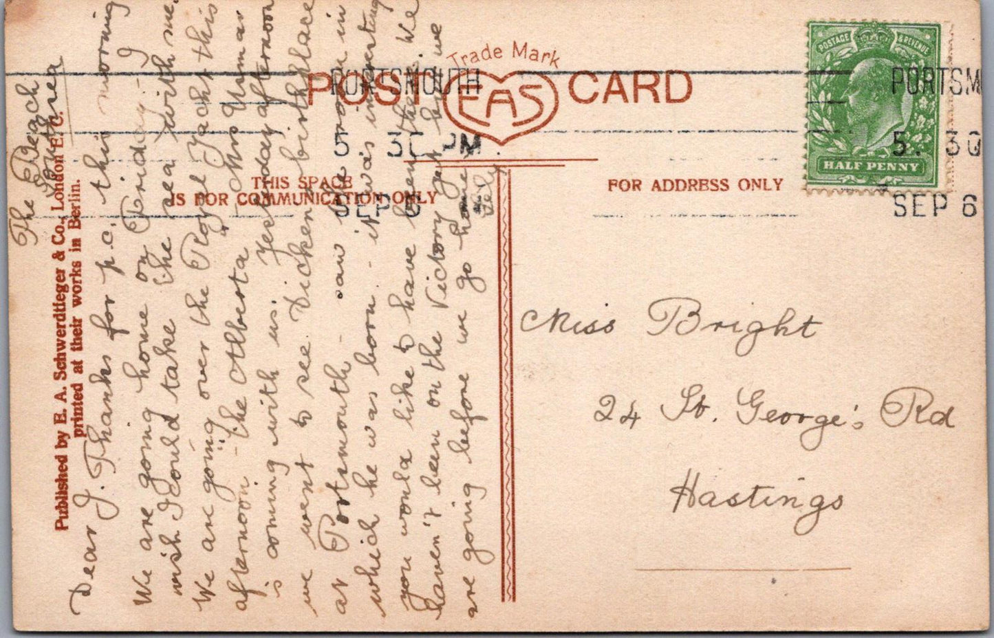 Hampshire Postcard - Rough Sea near Clarence Pier, Southsea XT600