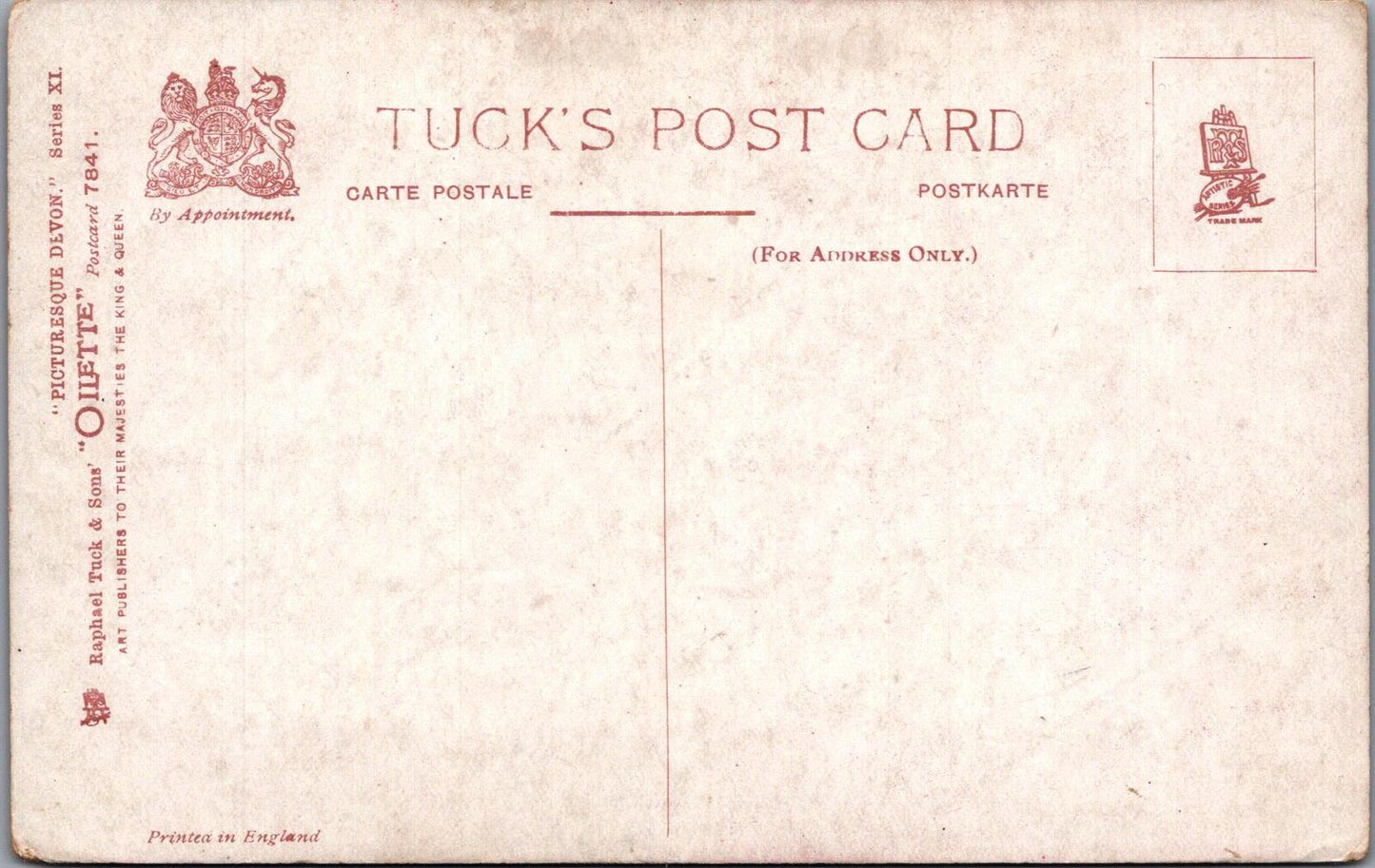 Devon Postcard: Devon Sunset Bluebell Wood Path GH Jenkins Oilette 1910s XT3192