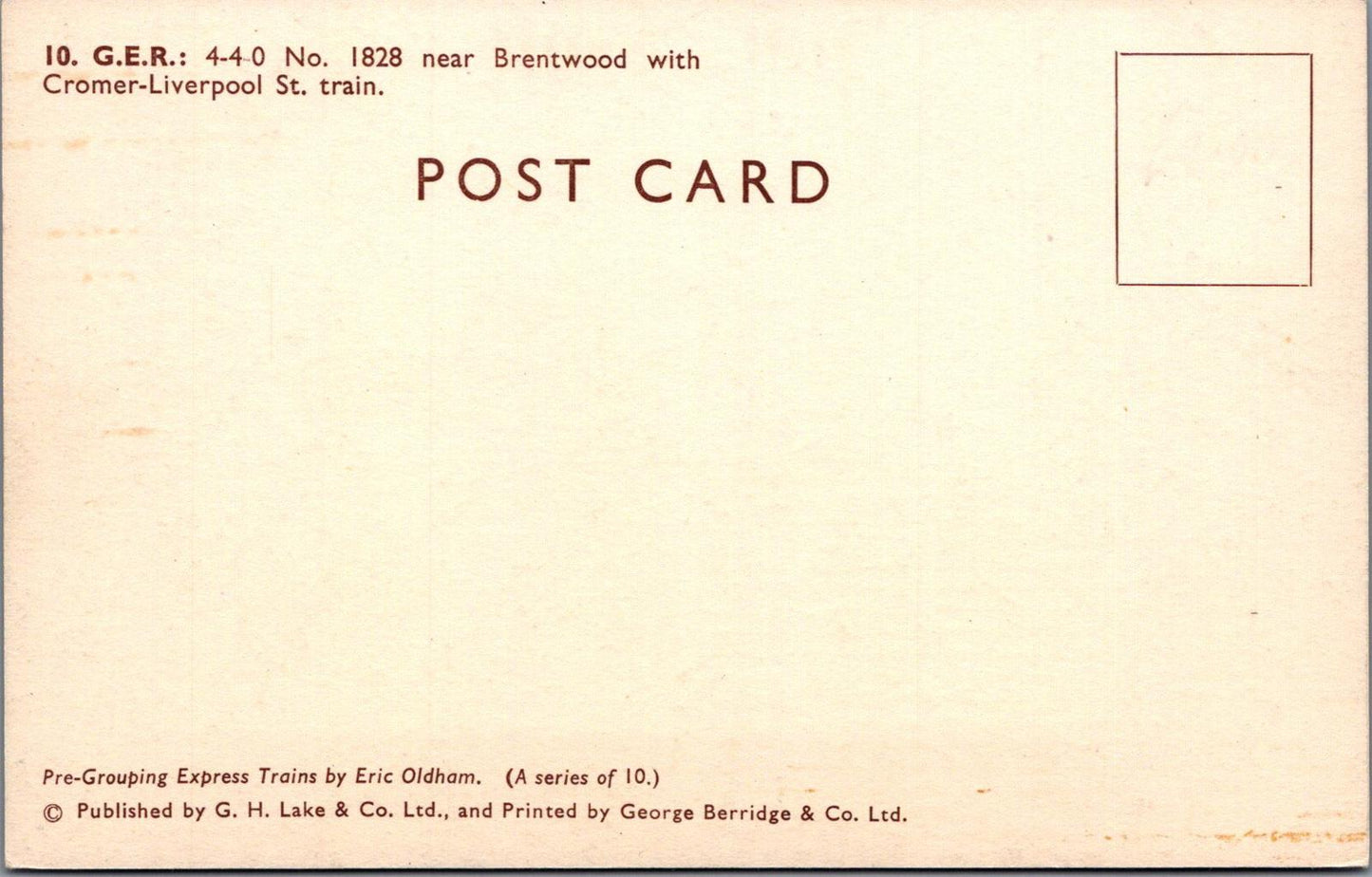Transport Postcard-Great Eastern Railway (GER) No. 1828, Nr Brentwood Bank XT999