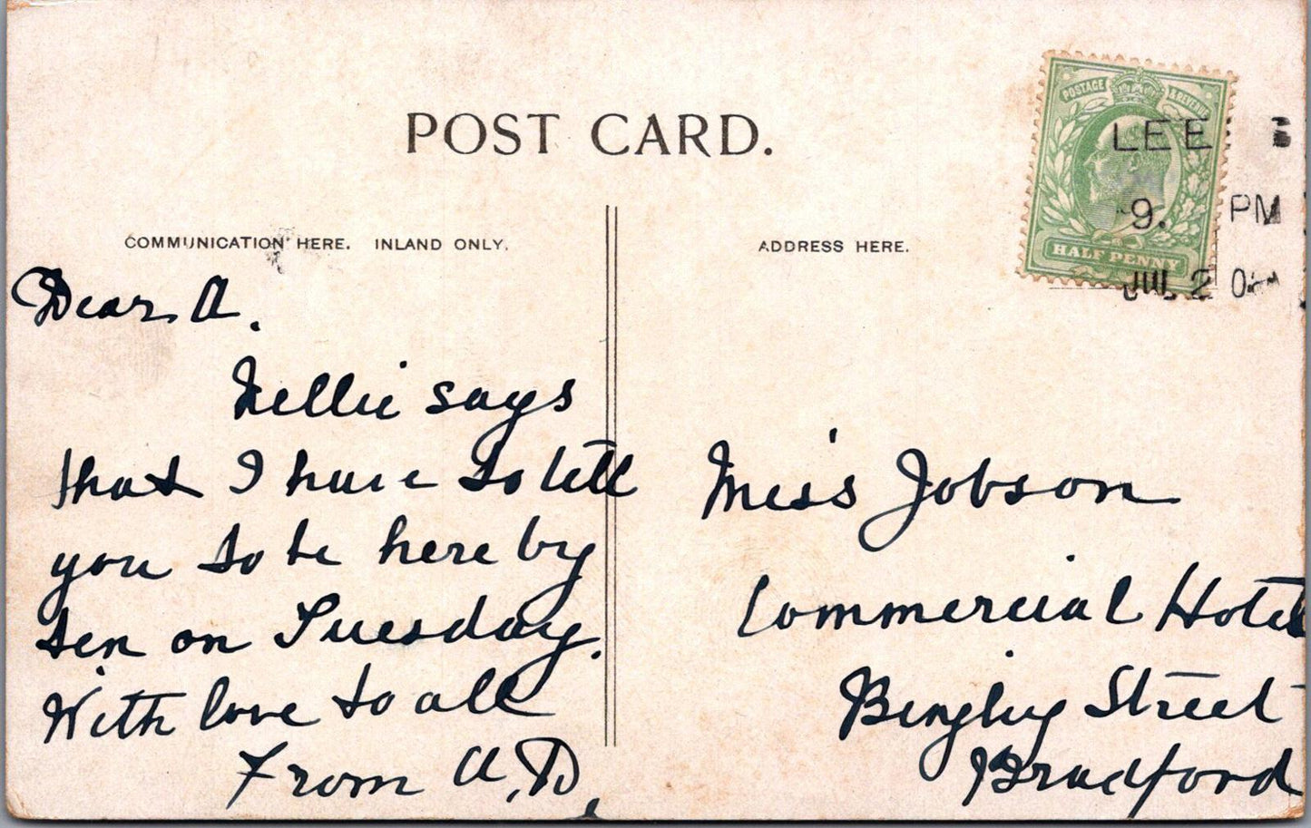 Yorkshire postcard: Yorkshire College Leeds Great Hall, Early 1900s XT1464