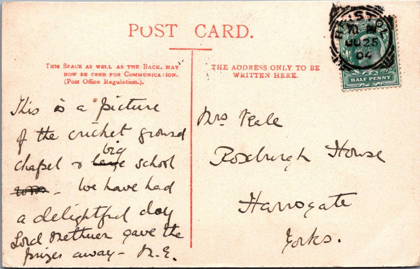 Bristol Postcard: Cricket Ground of Clifton College in Bristol XT1553