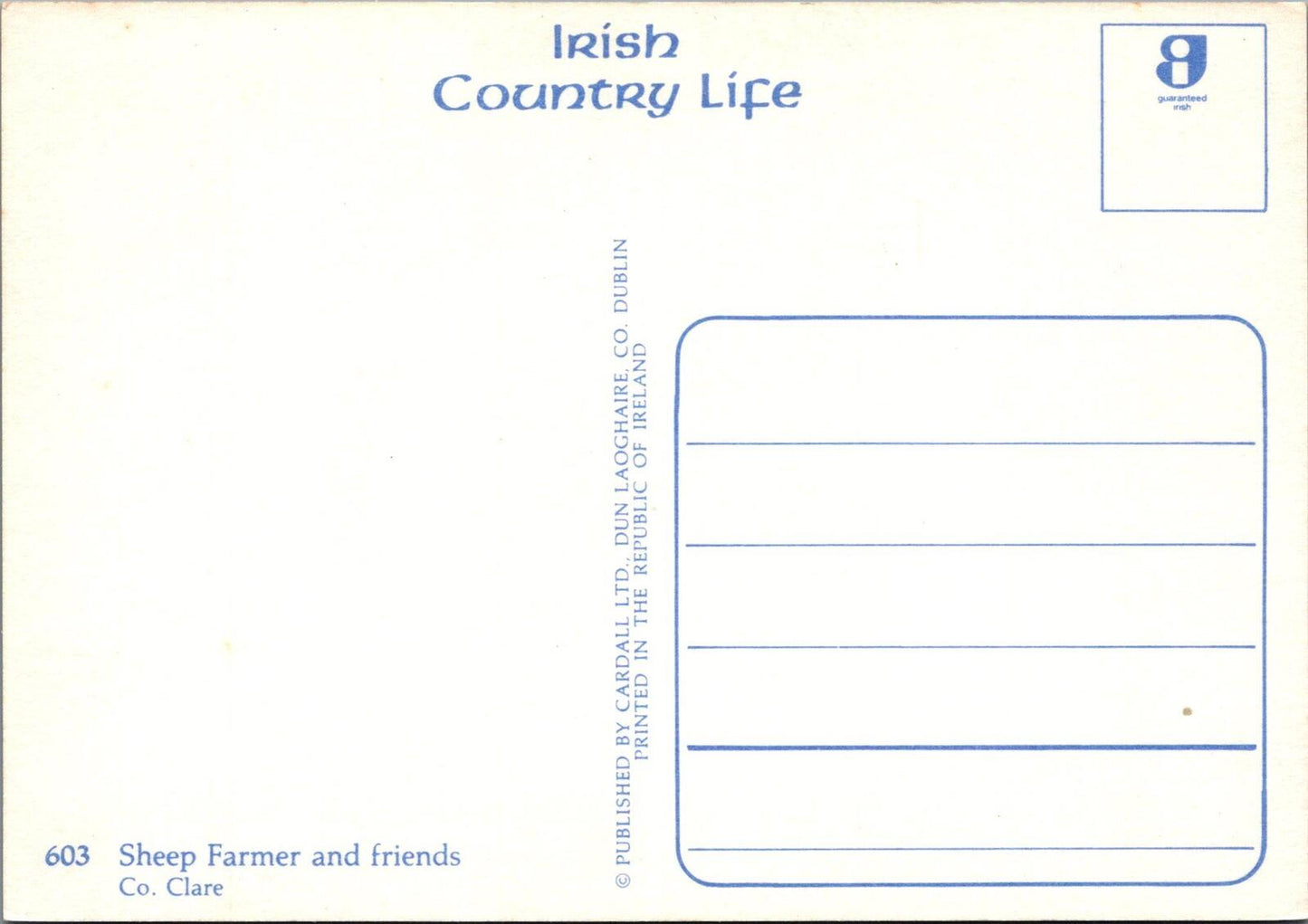 Co Clare Postcard:Sheep Farmer And Friends Irish Country Life Agriculture XT2797