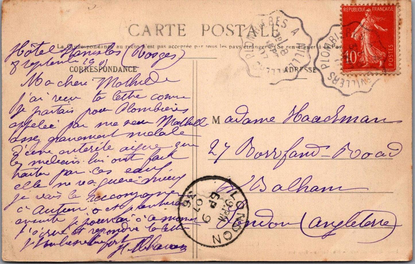 France Postcard - Coteau de la Vierge, Plombières-les-Bains XT688