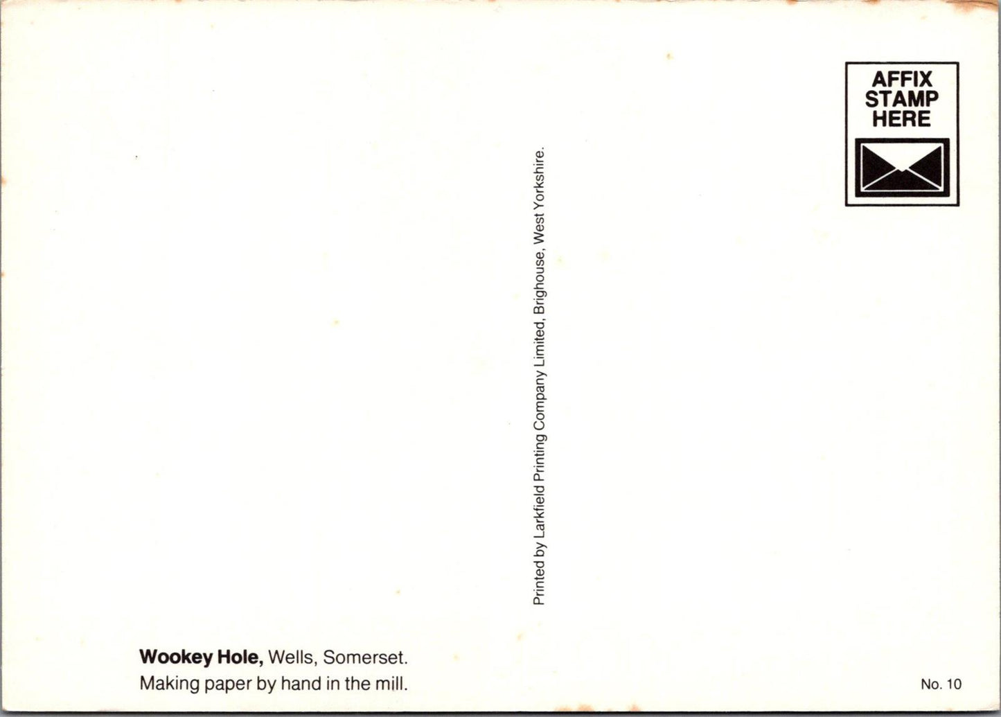 Somerset Postcard - Making Paper By Hand, Wookey Hole Paper Mill, Wells XT1169