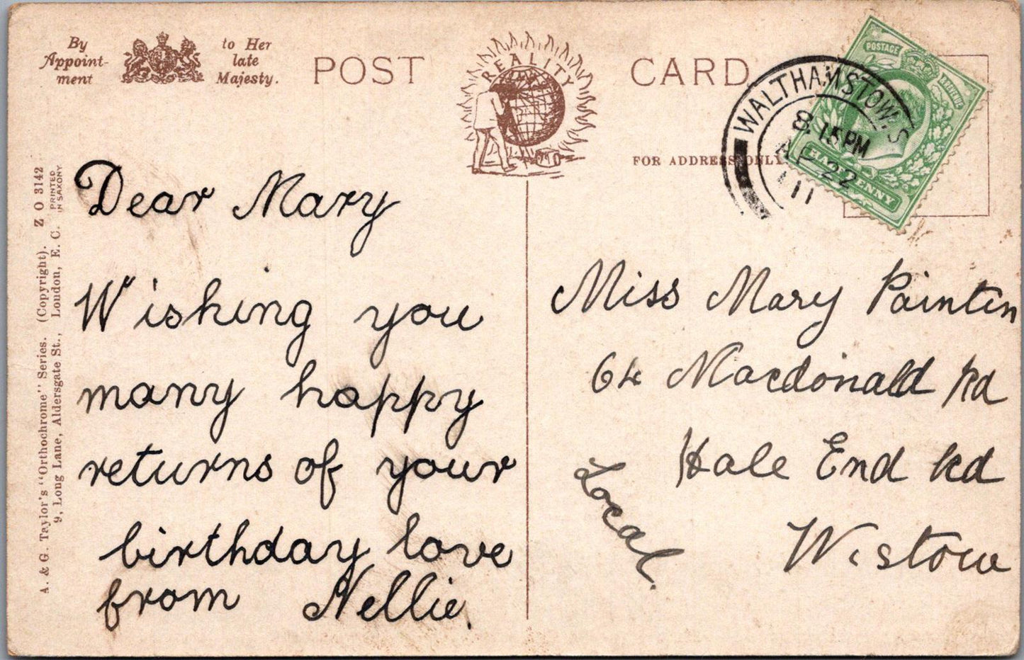 Greetings Postcard-Birthday Congratulations,Gothic-inspired Poetic Verse XT1308
