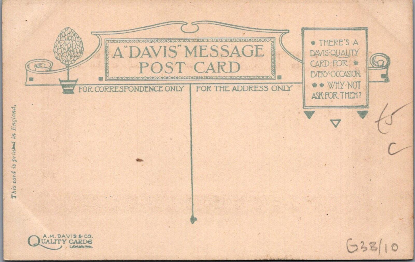 Motto Postcard: Why Is It That The Things We Think. Illuminated W Border XT1853