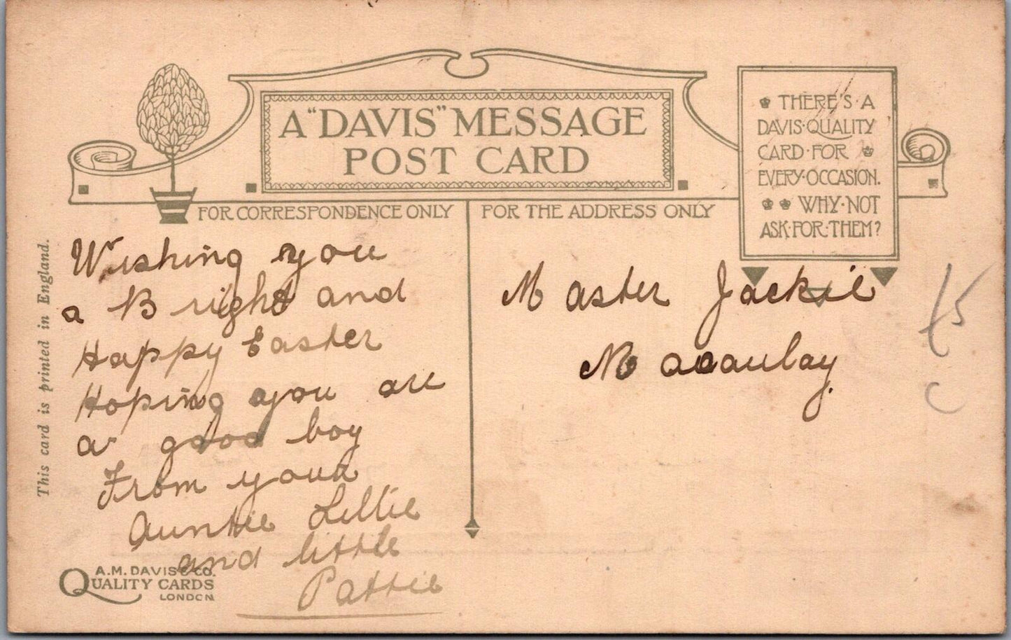 Greetings Postcard: Glad I'm Missed Verse Robert H Lord Landscape XT3395