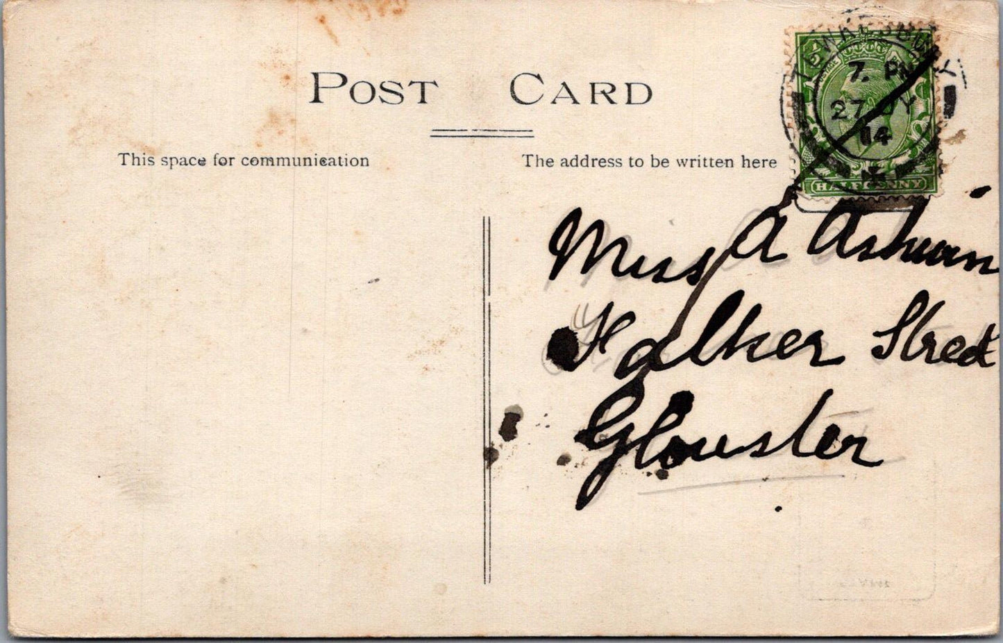 Gloucestershire Postcard Abbey View Tea Gardens Tewkesbury 1914 RPPC XT2398