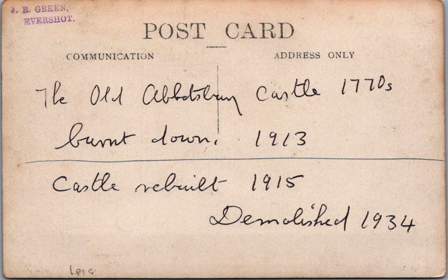 Dorset Postcard: Abbotsbury Castle Mansion Ilchester Family RPPC Photo XT2420