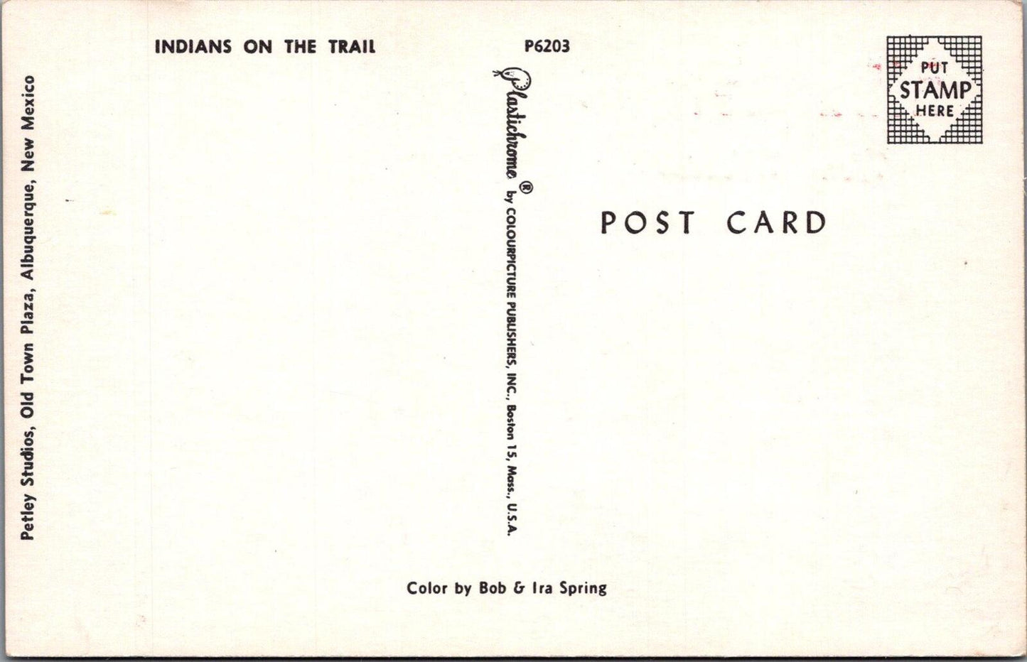 New Mexico Postcard: Albuquerque Indians on the Trail Horse Riders Chrome XT2841