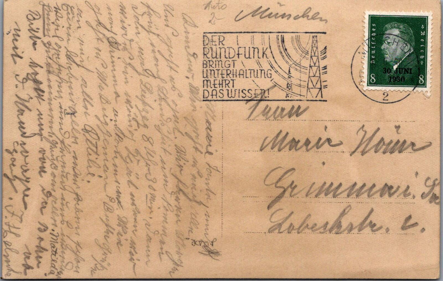 Germany Postcard: Münchener Fremdenrundfahrten Munich Tour Bus 1930 RPPC XT2894