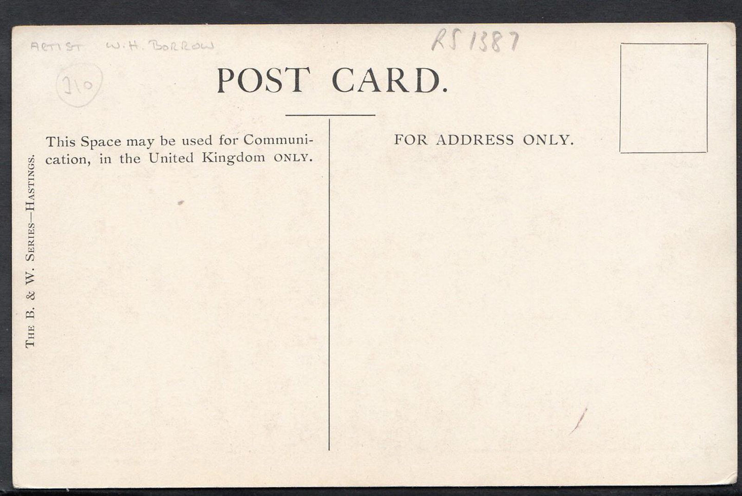 Sussex Postcard - Winchelsea Church From a Water Colour By W.H.Borrow RS1387