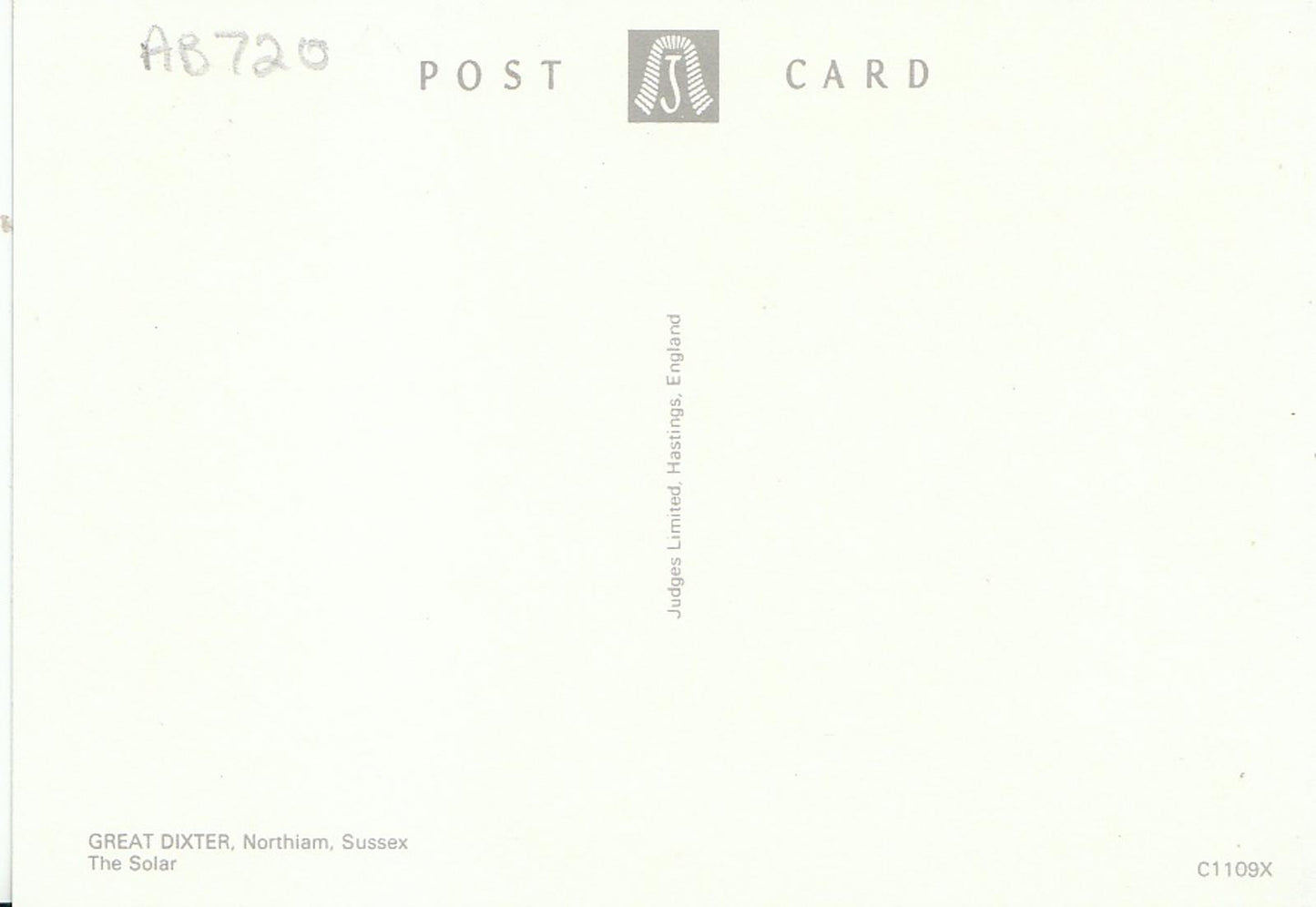 Sussex Postcard - The Solar, Great Dixter, Northiam AB720