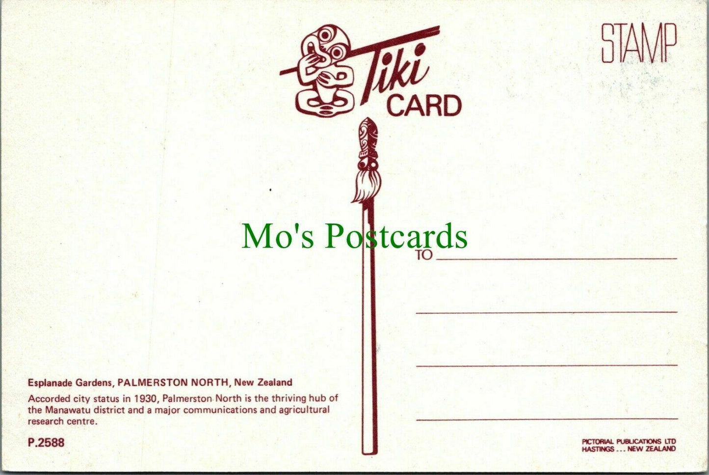 New Zealand Postcard - Esplanade Gardens, Palmerston North RRR1185