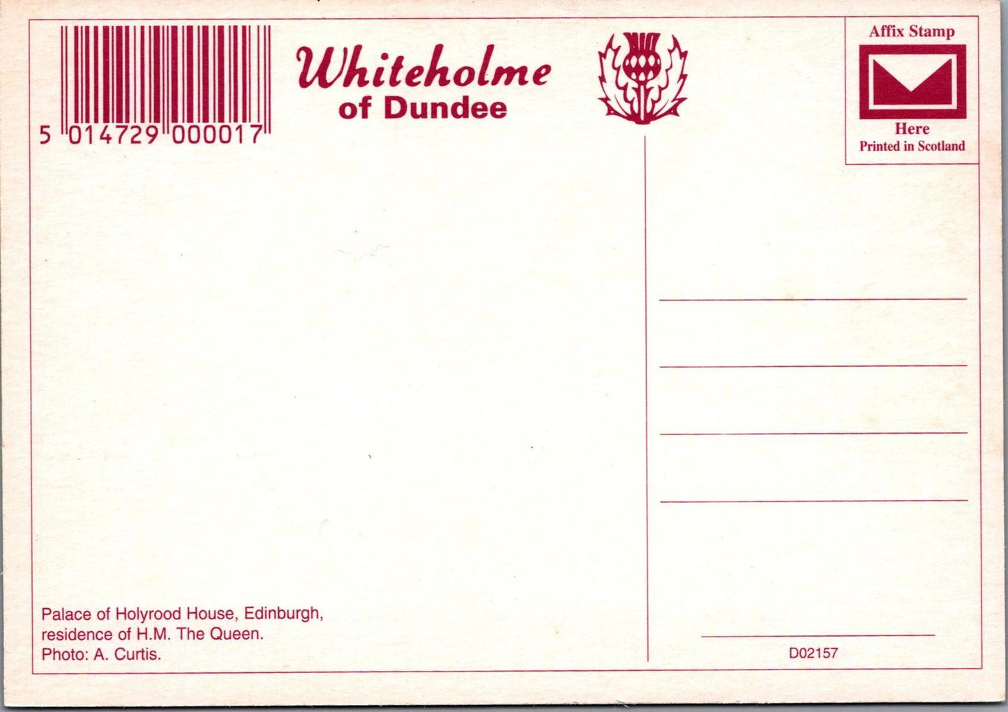 Scotland Postcard - Edinburgh, The Palace of Holyrood House RR16073
