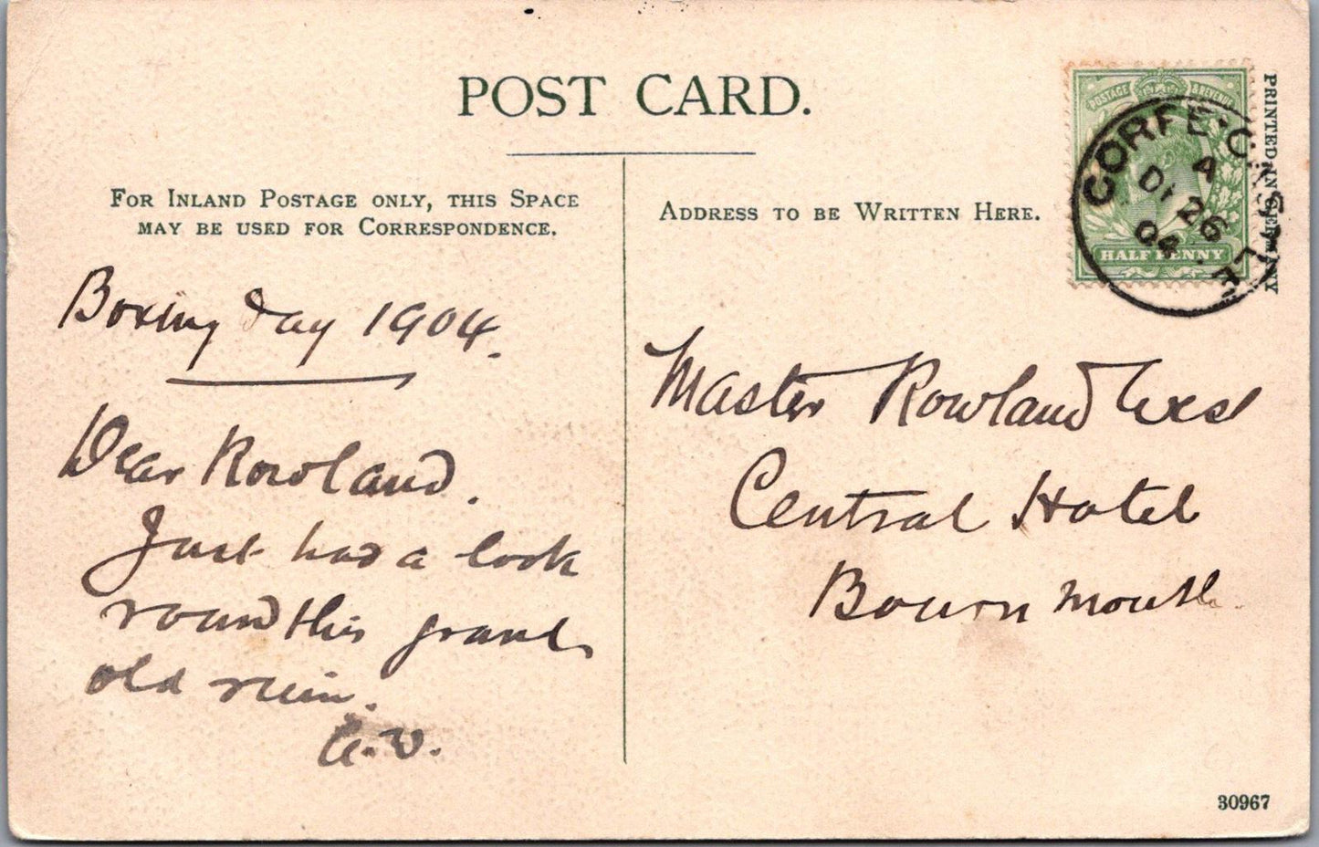 Dorset Postcard - Corfe Castle Village XT159
