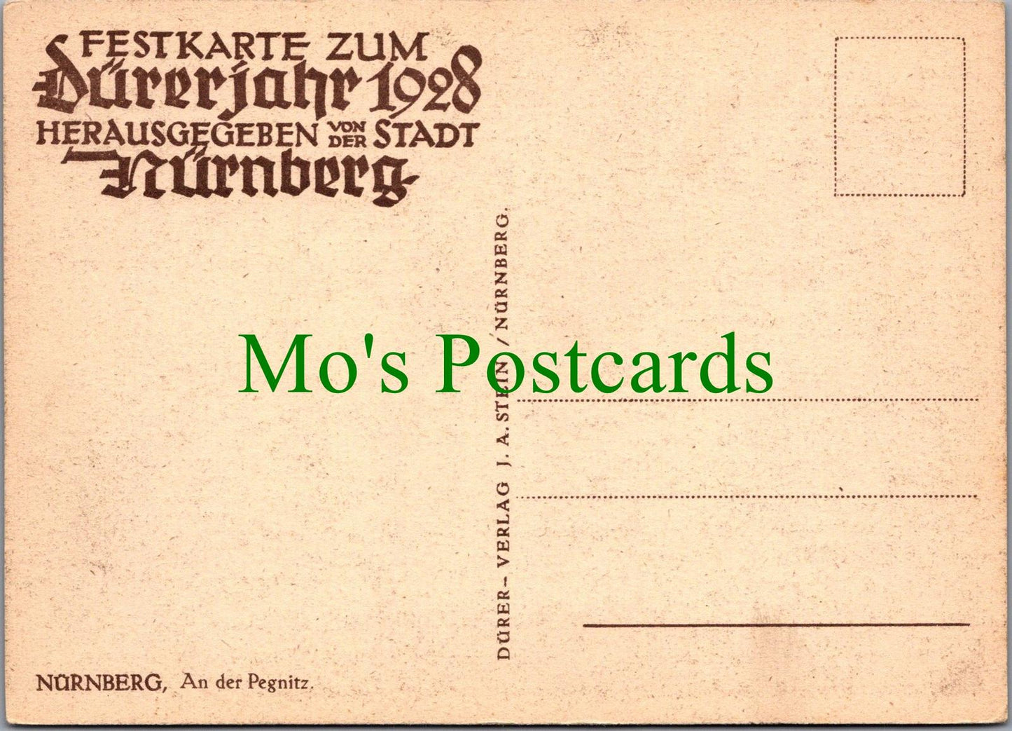 Germany Postcard - Bavaria, Nurnberg, An Der Pegnitz RR14908