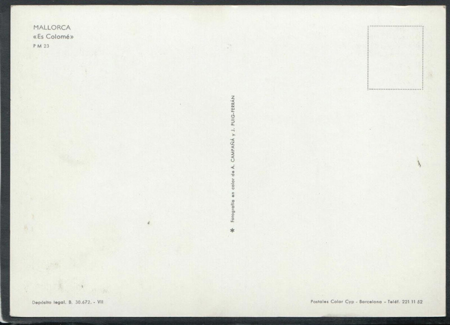 Spain Postcard - Mallorca - Es Colome RR5795