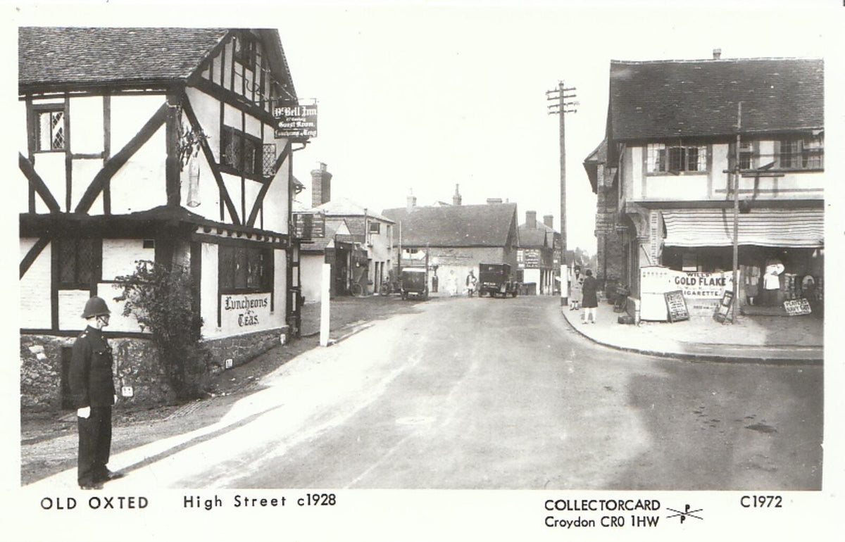Surrey Postcard: Old Oxted, The High Street c1928 F975