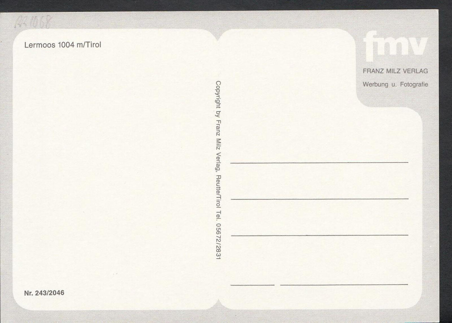 Austria Postcard - Lermoos 1004m / Tirol - Zugspitz Gebiet RR1068