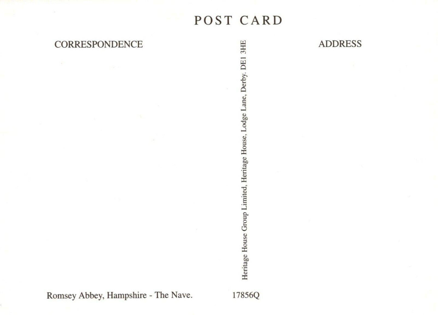 Hampshire Postcard - Romsey Abbey, The Nave RRR515