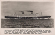 Load image into Gallery viewer, Shipping Postcard - Cunard White Star Liner Queen Elizabeth, Ocean Liner XT85