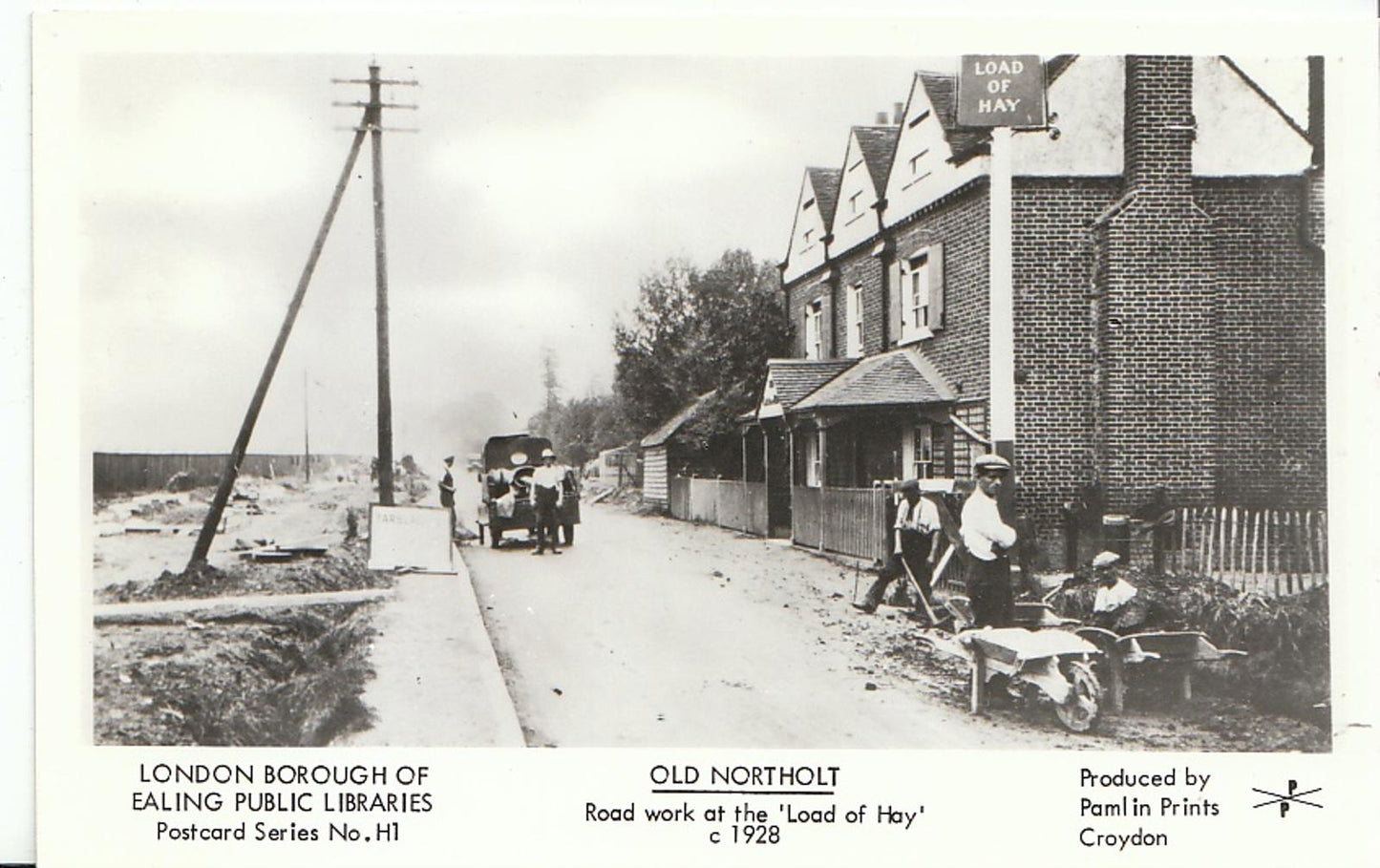London Postcard: Old Northolt, Road Work at The 'Load of Hay' c1928 - 2364