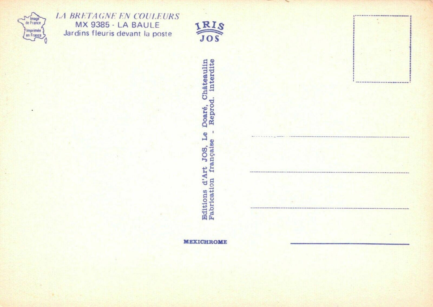 France Postcard - Bretagne, La Baule - Jardins Fleuris Devant La Poste RR7772