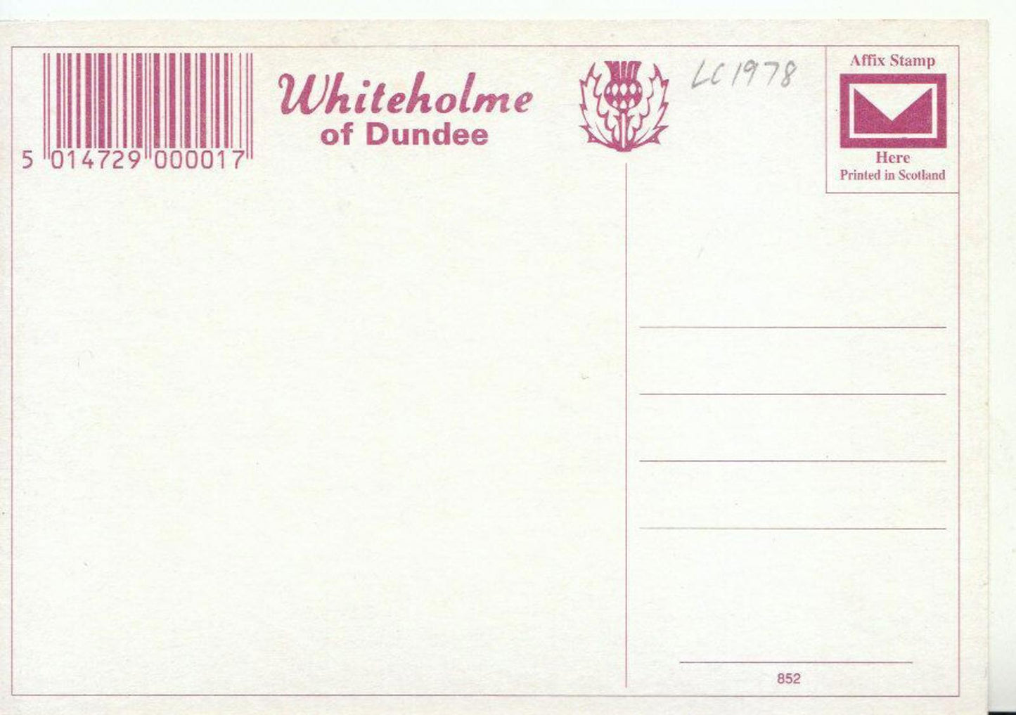 Scotland Postcard - Greyfriars Bobby Dog, Edinburgh 20828A