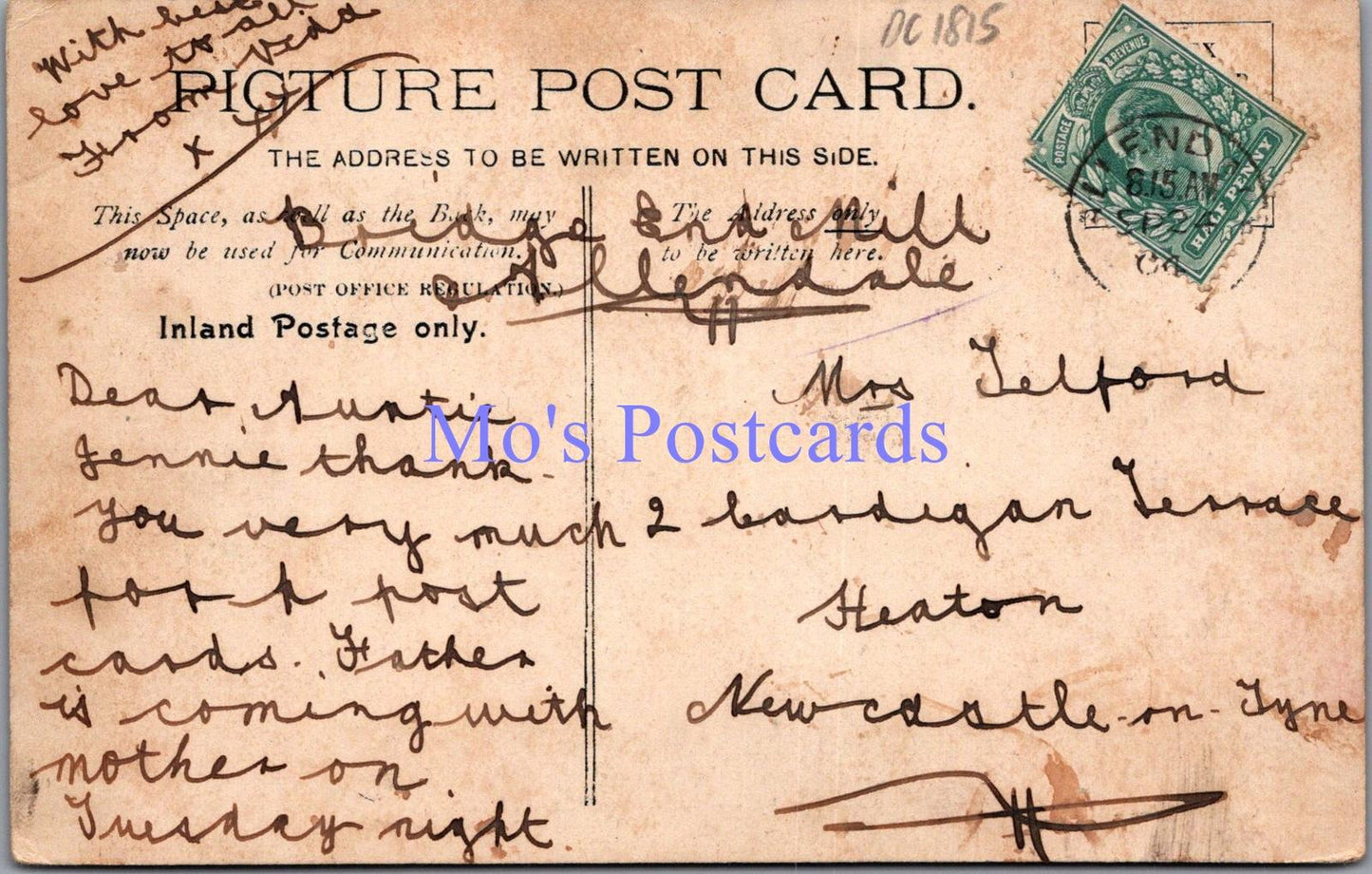 Cornwall Postcard - Boscastle, Entrance To The Harbour DC1815