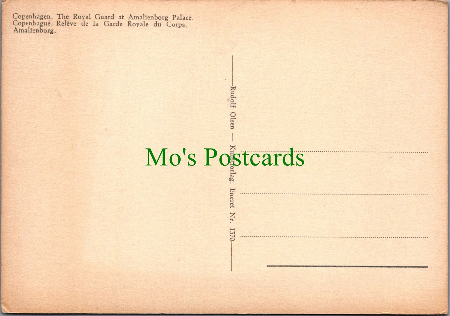 Old Danish Royal Guard Amalienborg Palace Denmark Soldiers Postcard View RR19102