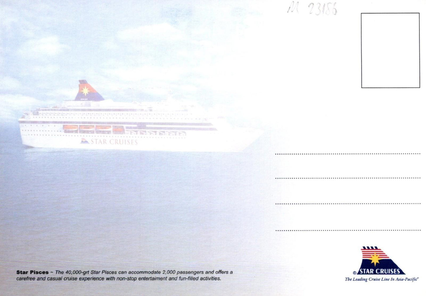 Japan Postcard Star Cruises Pisces Passenger Cruise Ship, Ocean Liner RR23186