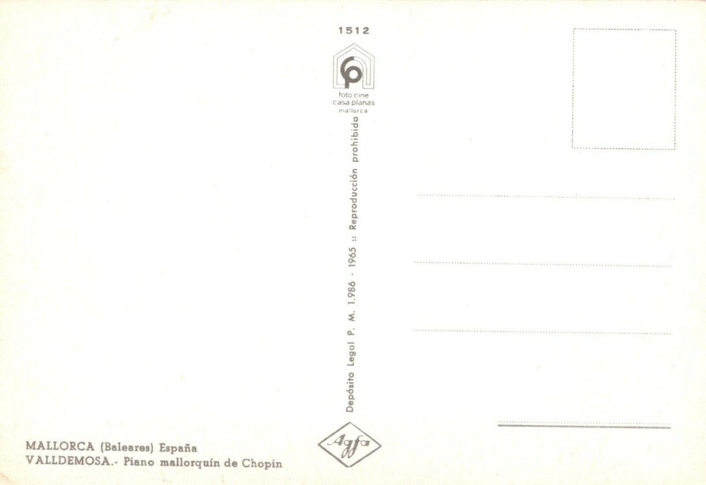 Music Postcard - Valldemosa - Piano Mallorquin De Chopin RRR290