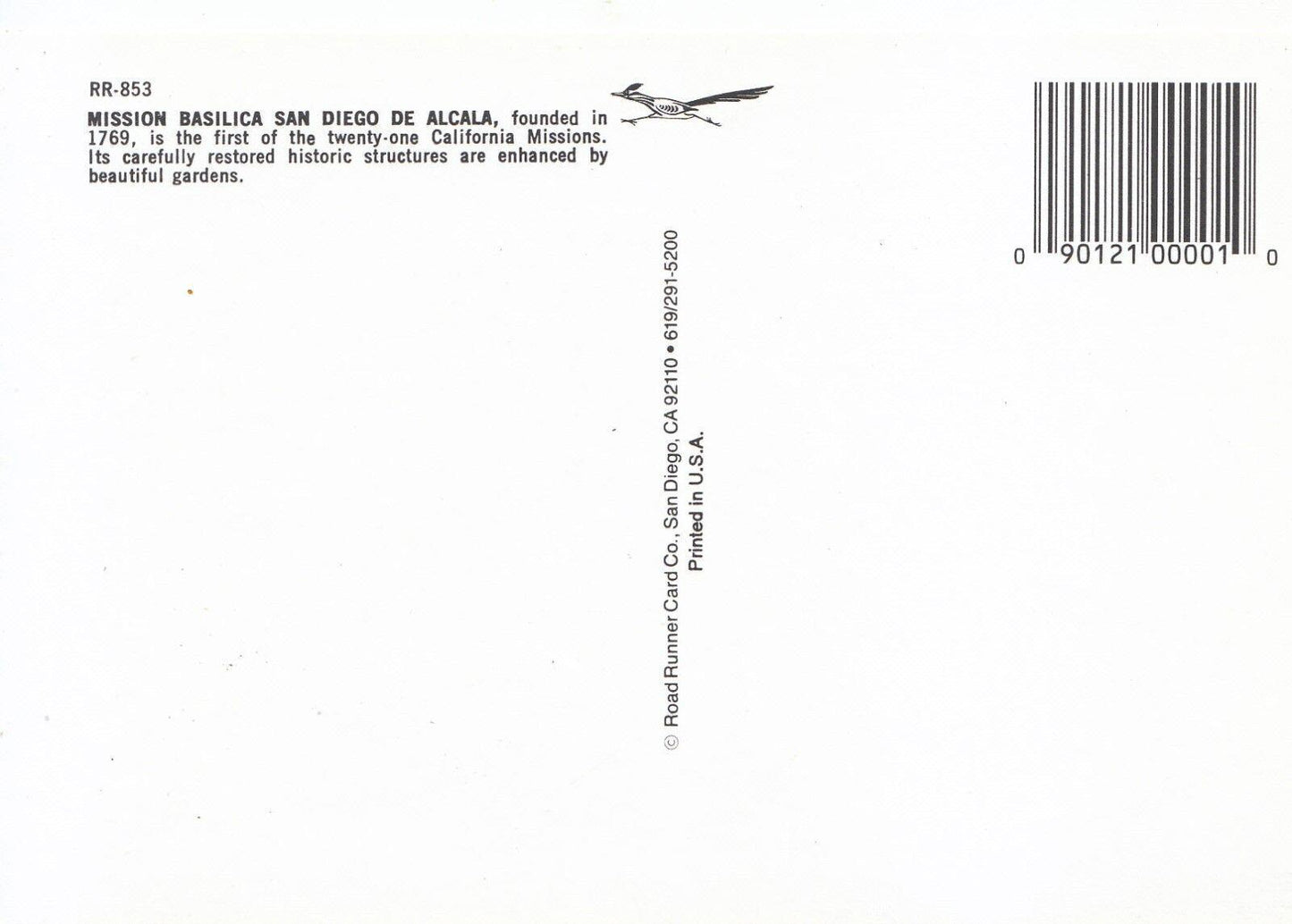 America Postcard - Mission Basilica, San Diego De Alcala, California SM176