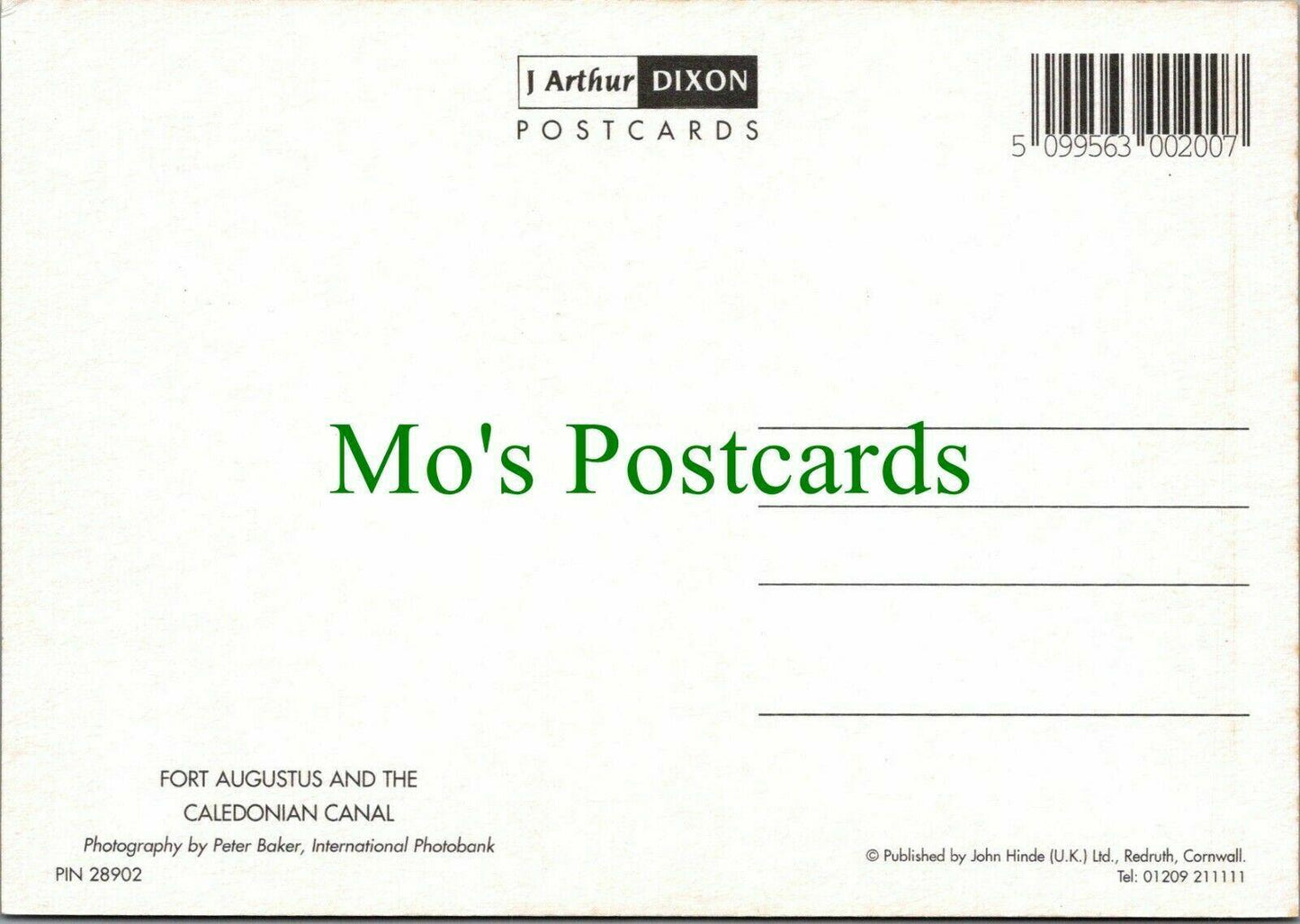 Canals Postcard - Fort Augustus and The Caledonian Canal RR11013
