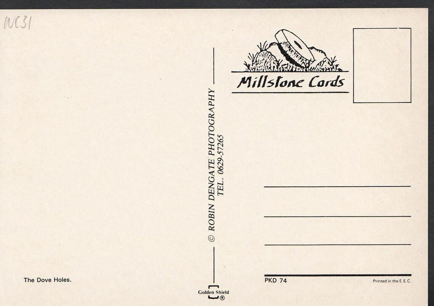 Derbyshire Postcard - The Dove Holes, Dovedale WC31
