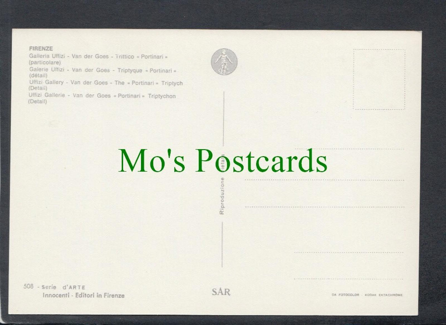 Art Postcard - The Portinari, Van Der Goes, Uffizi Gallery, Firenze RR10028