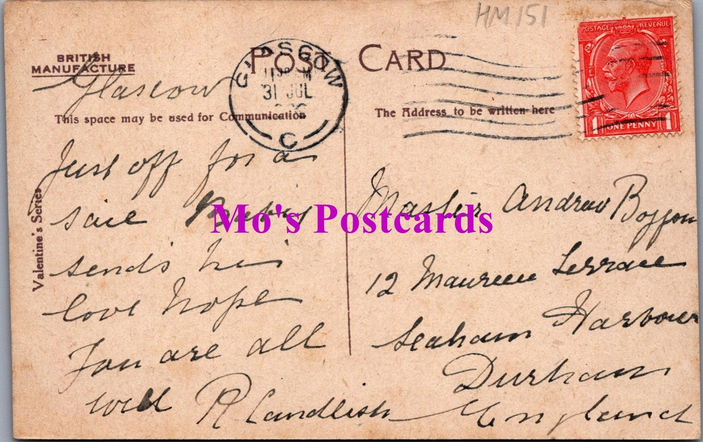 Scotland Postcard - Glasgow, Broomielaw. Robertson Tartan HM151