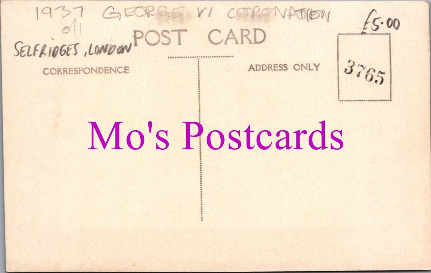 London Postcard - Selfridge’s Department Store, Coronation Decorations RS39237