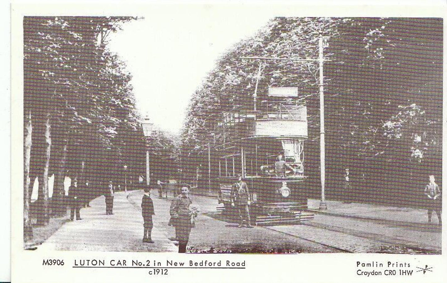 Bedfordshire Postcard: Trams, Luton Car No 2 in New Bedford Road c1912 - W892