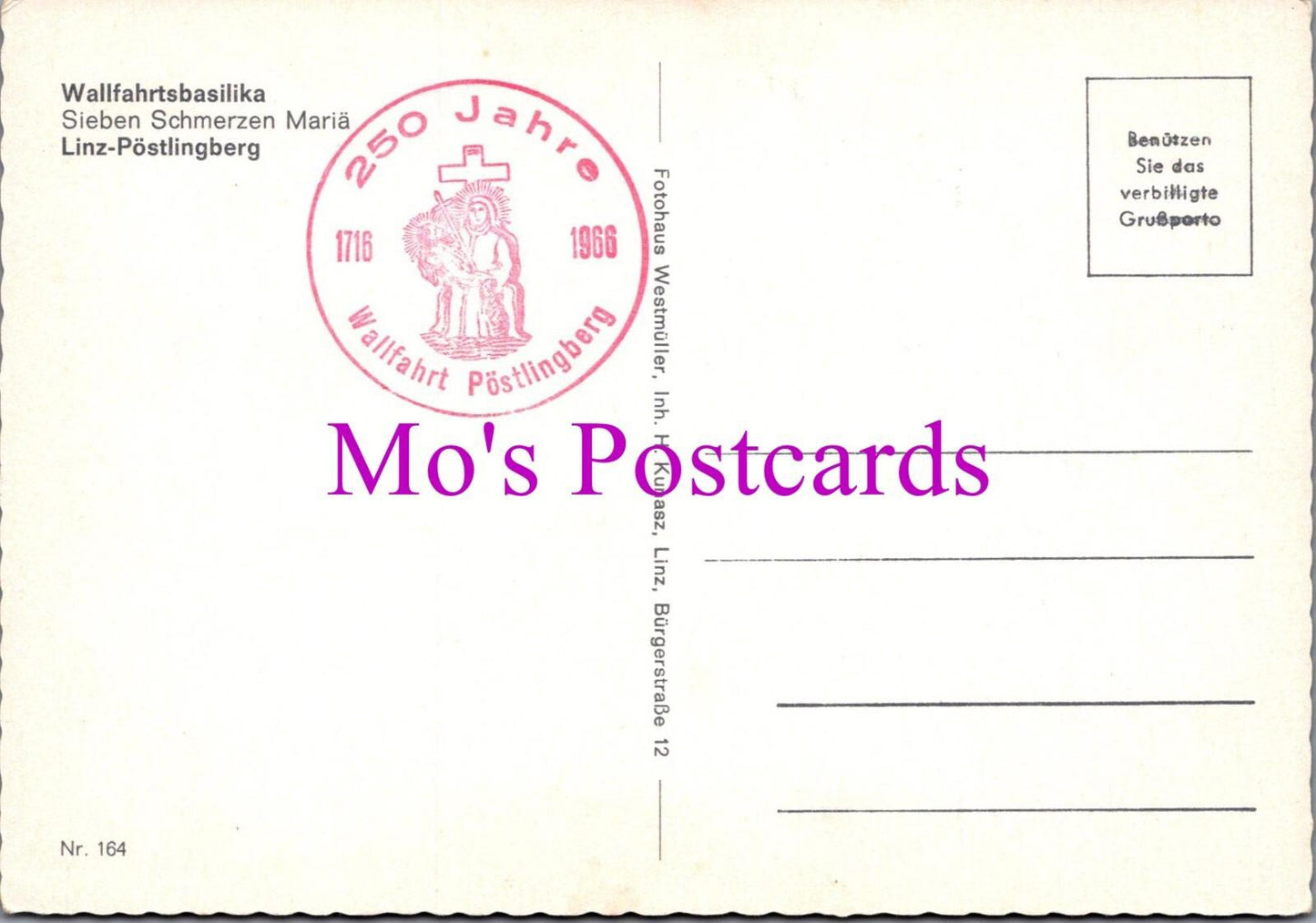 Austria Postcard - Wallfahrtsbasilika Sieben Schmerzen Linz Postlingberg RR21281