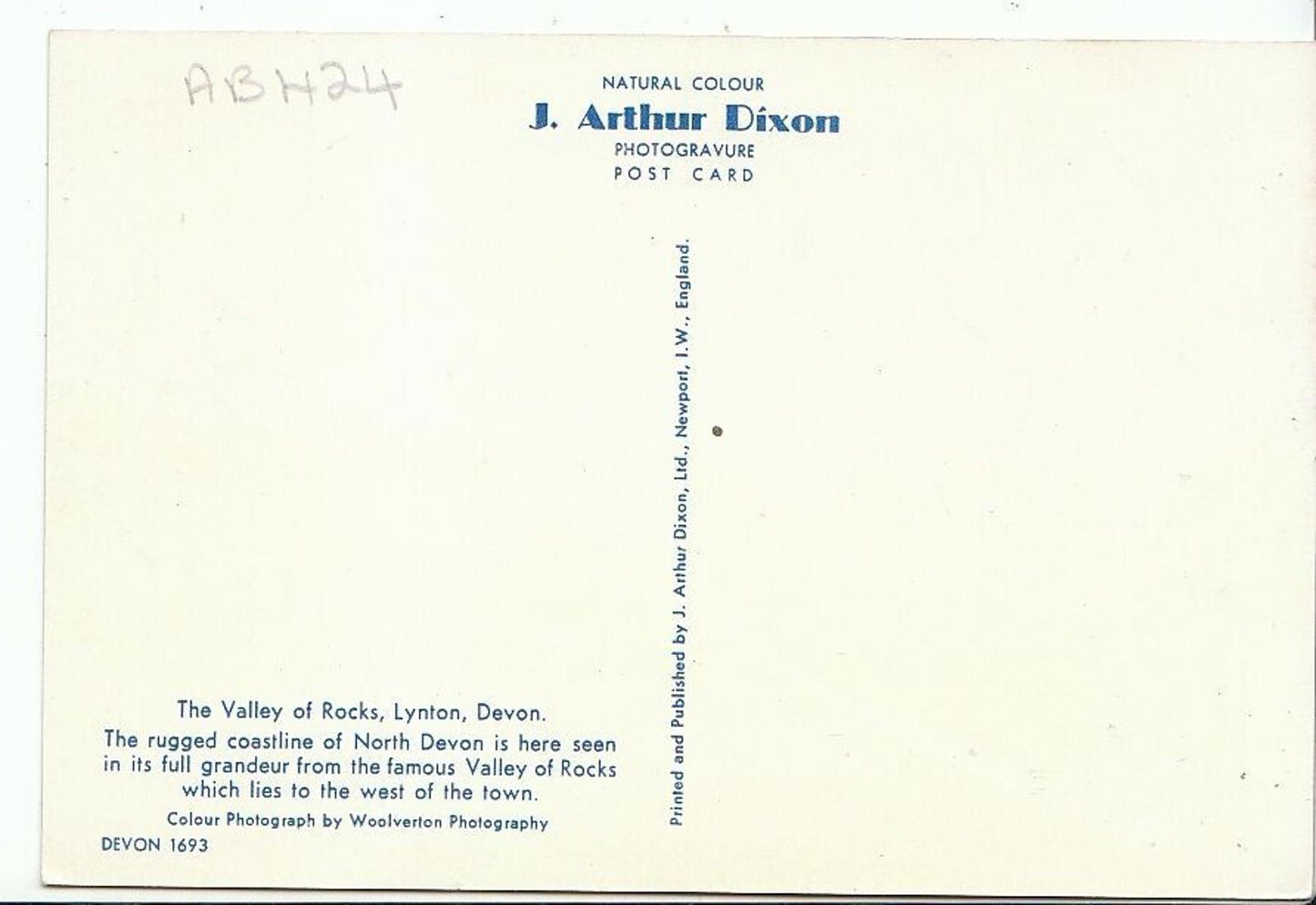 Devon Postcard - The Valley of Rocks, Lynton AB424