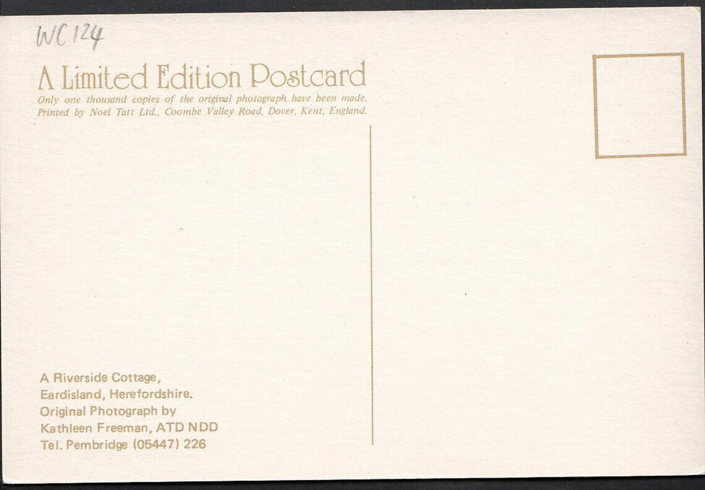 Herefordshire Postcard - A Riverside Cottage, Eardisland WC124
