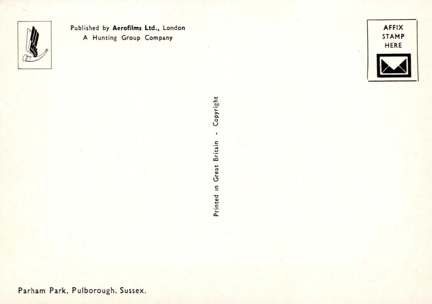 Sussex Postcard - Aerial View of Parham Park, Pulborough RRR354